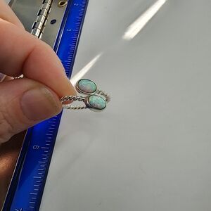 915 sterling silver fire opal ring adjustable